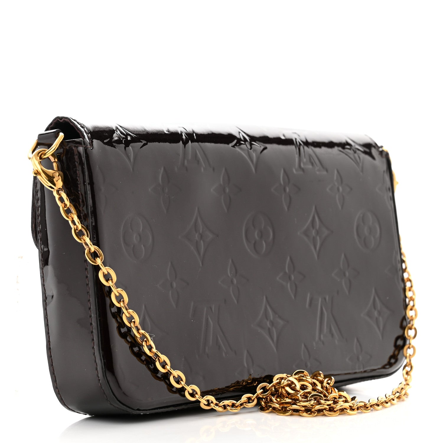 Louis Vuitton Vernis Pochette Felicie Chain Wallet Amarante 4 of 12