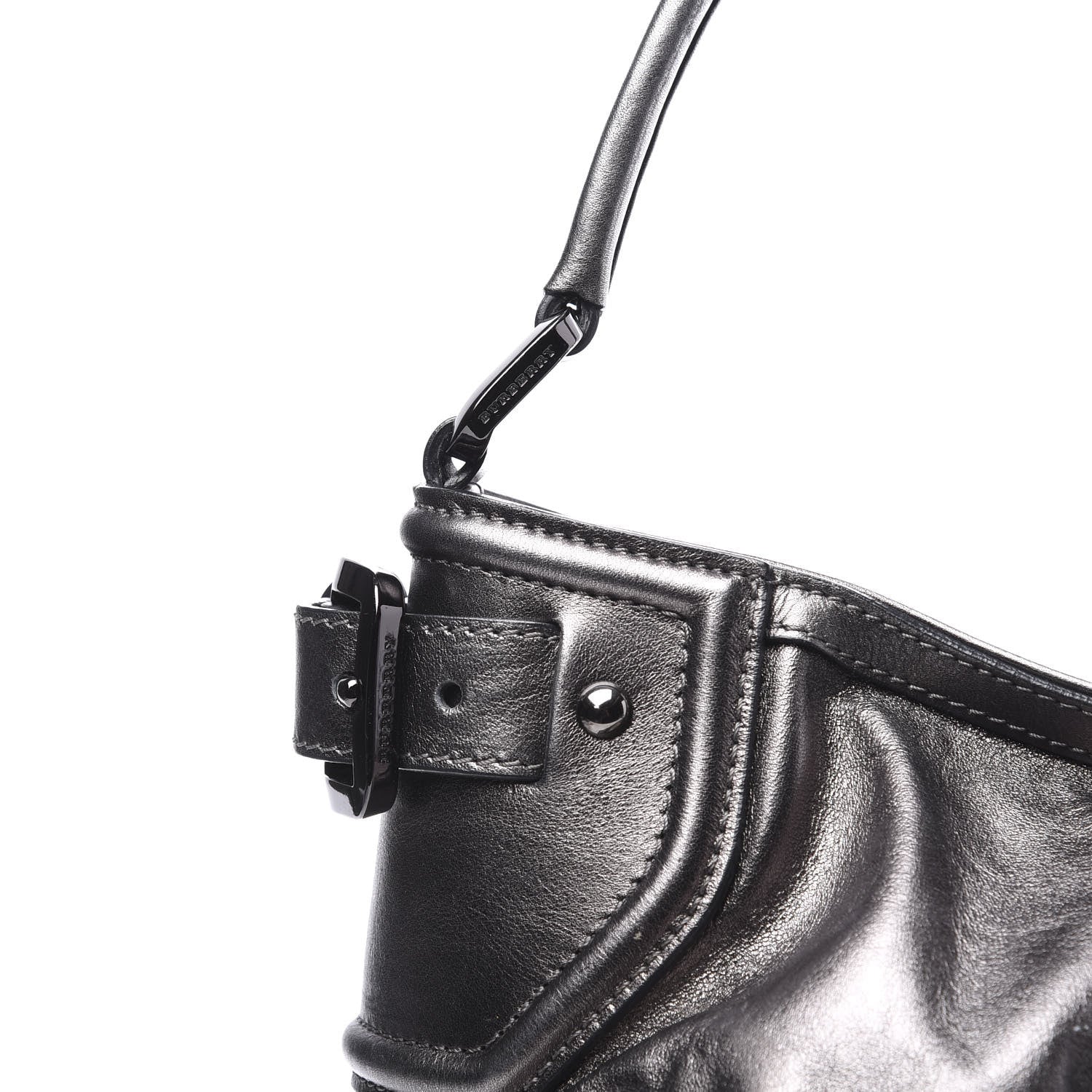 Burberry Metallic Calfskin Shoulder Bag Anthracite 11 of 11