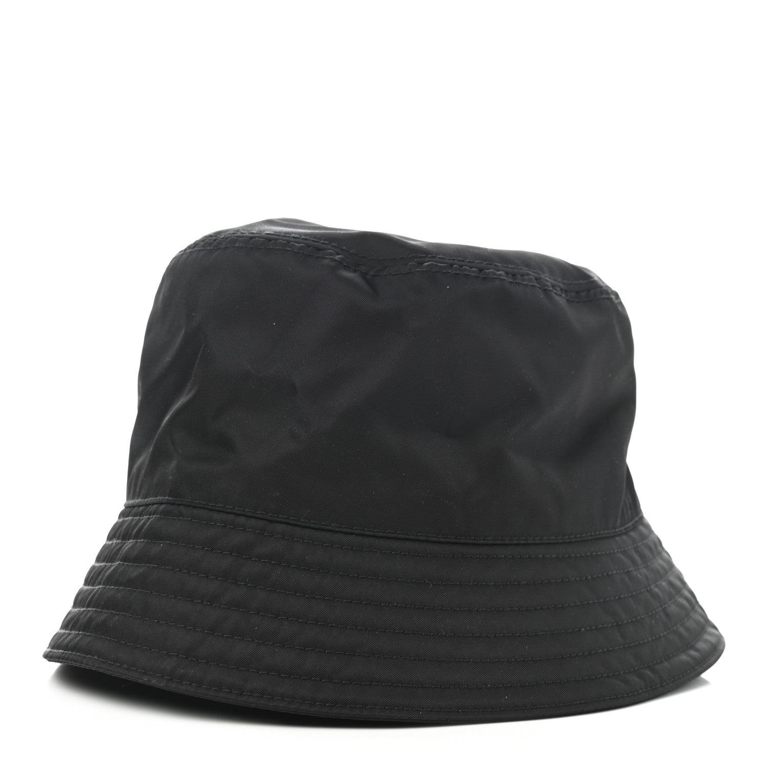Prada Re-Nylon Metal Triangle Logo Mens Bucket Hat L Black 3 of 8