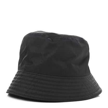 Prada Re-Nylon Metal Triangle Logo Mens Bucket Hat L Black 3 of 8