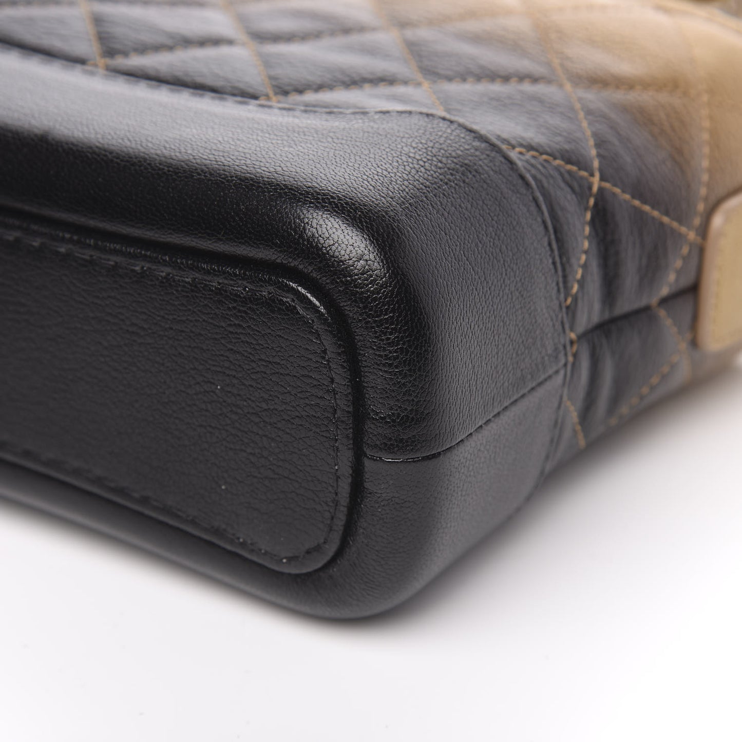 Metallic Goatskin Quilted Small Gabrielle Hobo Gold Black
