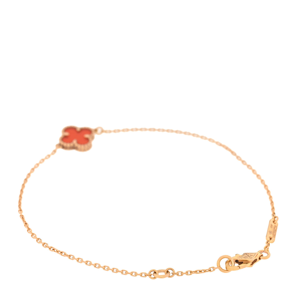 18K Rose Gold Carnelian Sweet Alhambra Bracelet