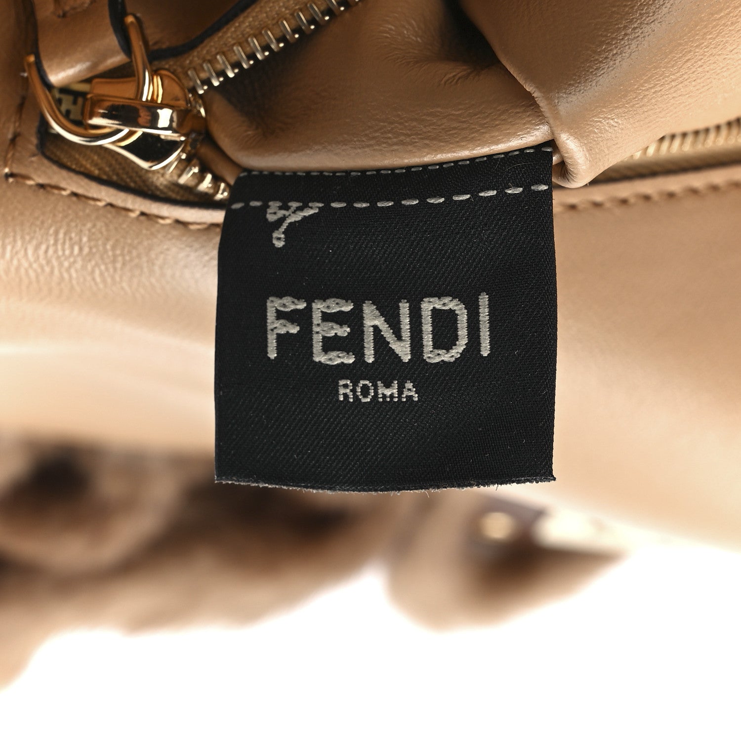 Fendi Mink Shiny Nappa Fringe Baguette Natural Miele Scuro 8 of 12