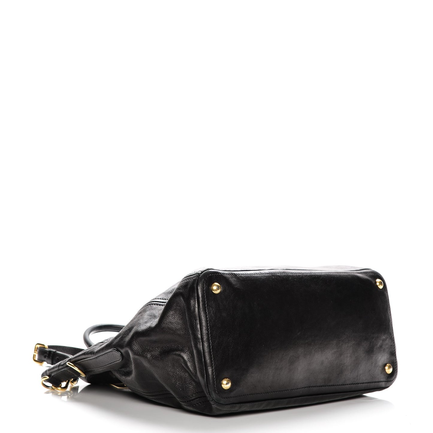 Glace Calf Shopping Tote Nero Black