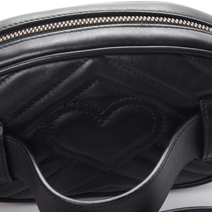 Gucci Calfskin Matelasse GG Marmont Belt Bag 105 42 Black 5 of 13