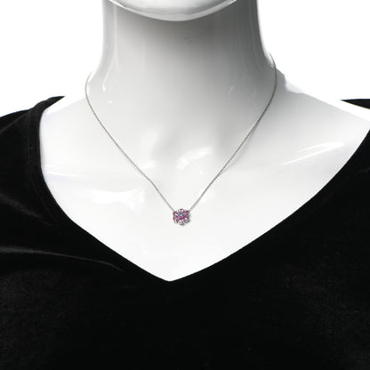 Tiffany Platinum Pink Purple Sapphire Flower Pendant Necklace 2 of 6