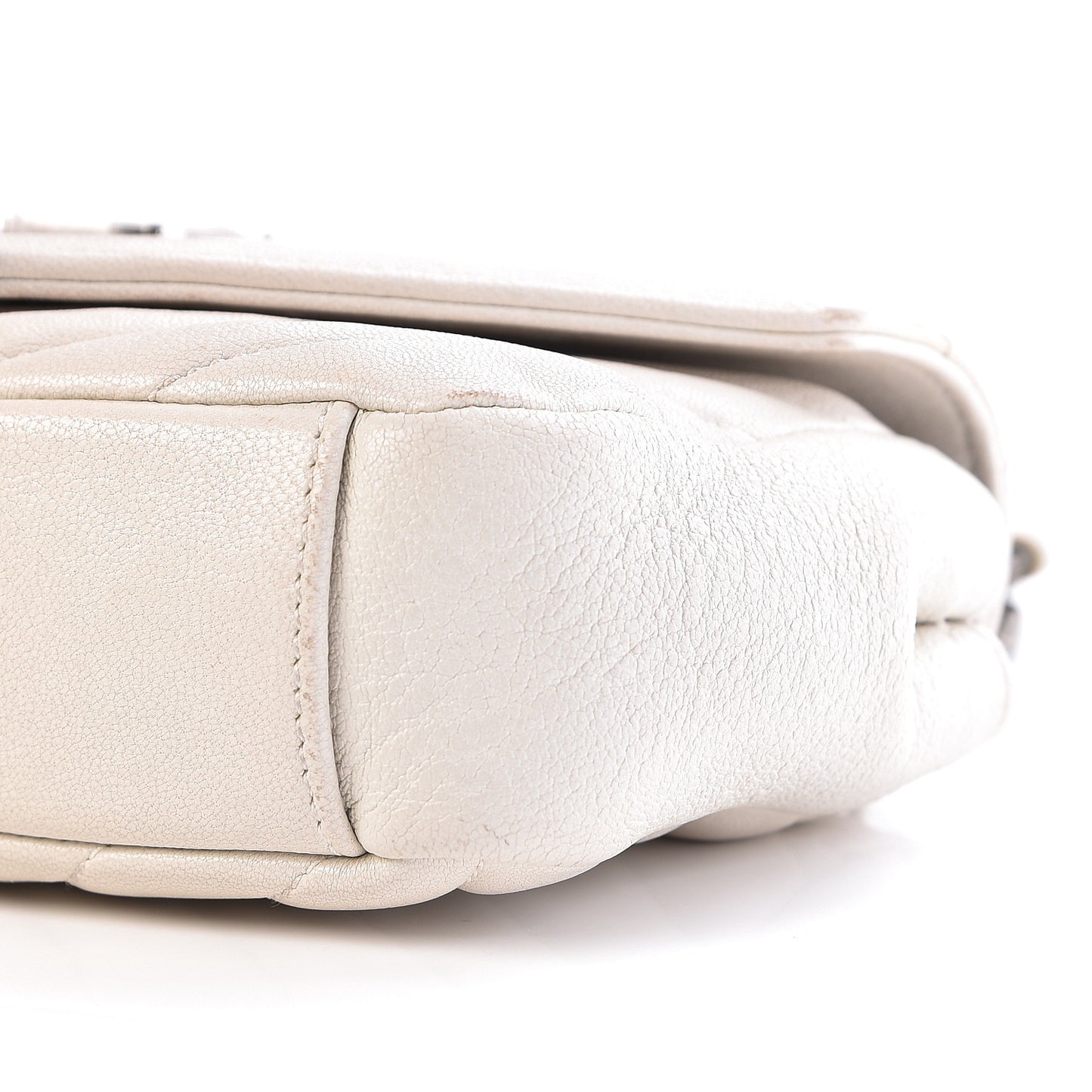 Sheepskin Matelasse Monogram Classic Baby Chain Bag White