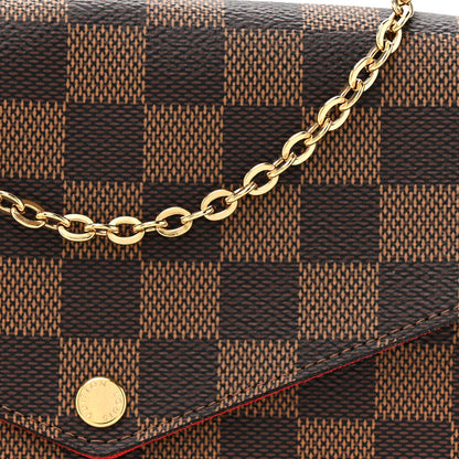 Louis Vuitton Damier Ebene Pochette Felicie Chain Wallet 8 of 10
