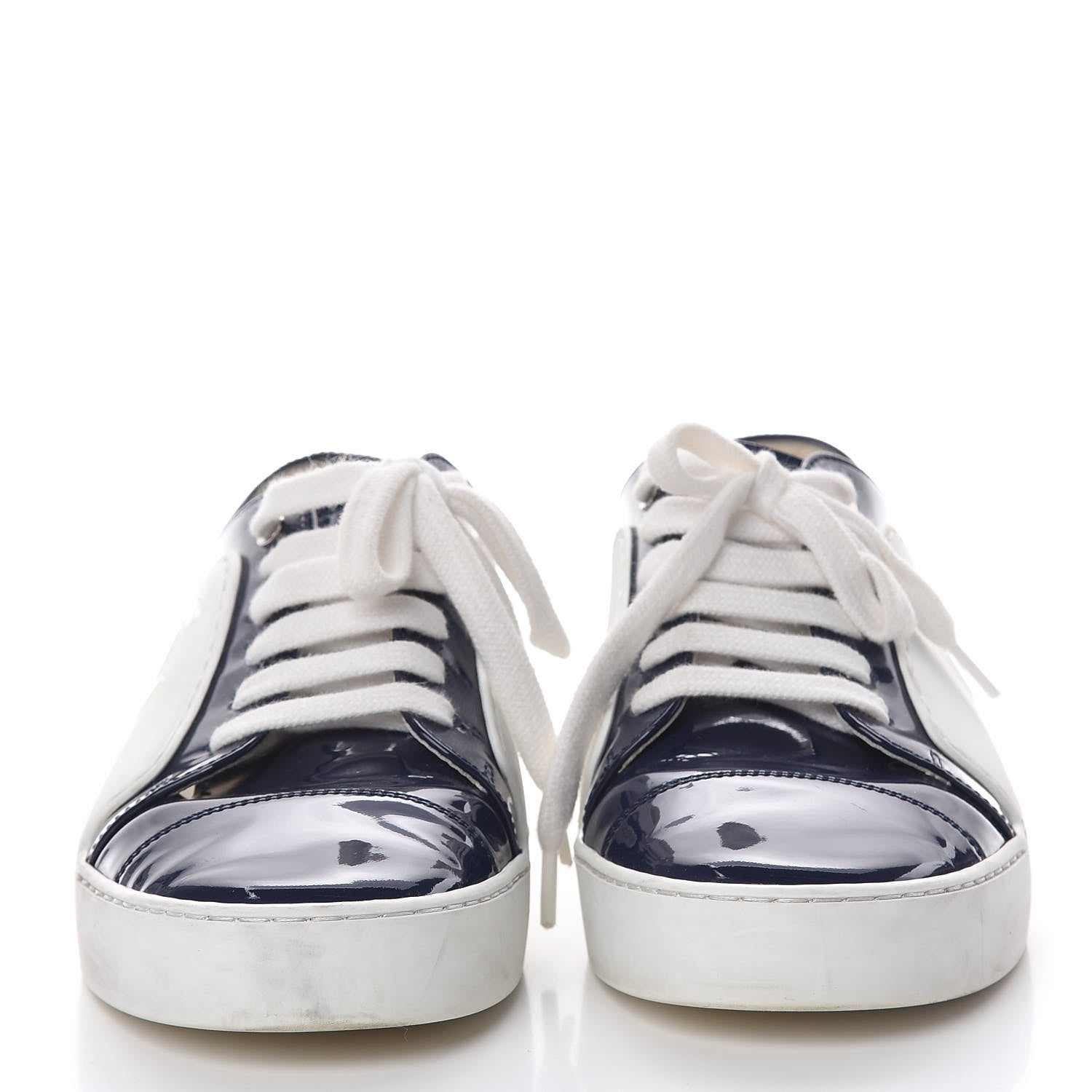 Chanel Patent CC Sneakers 36.5 Navy White 2 of 17