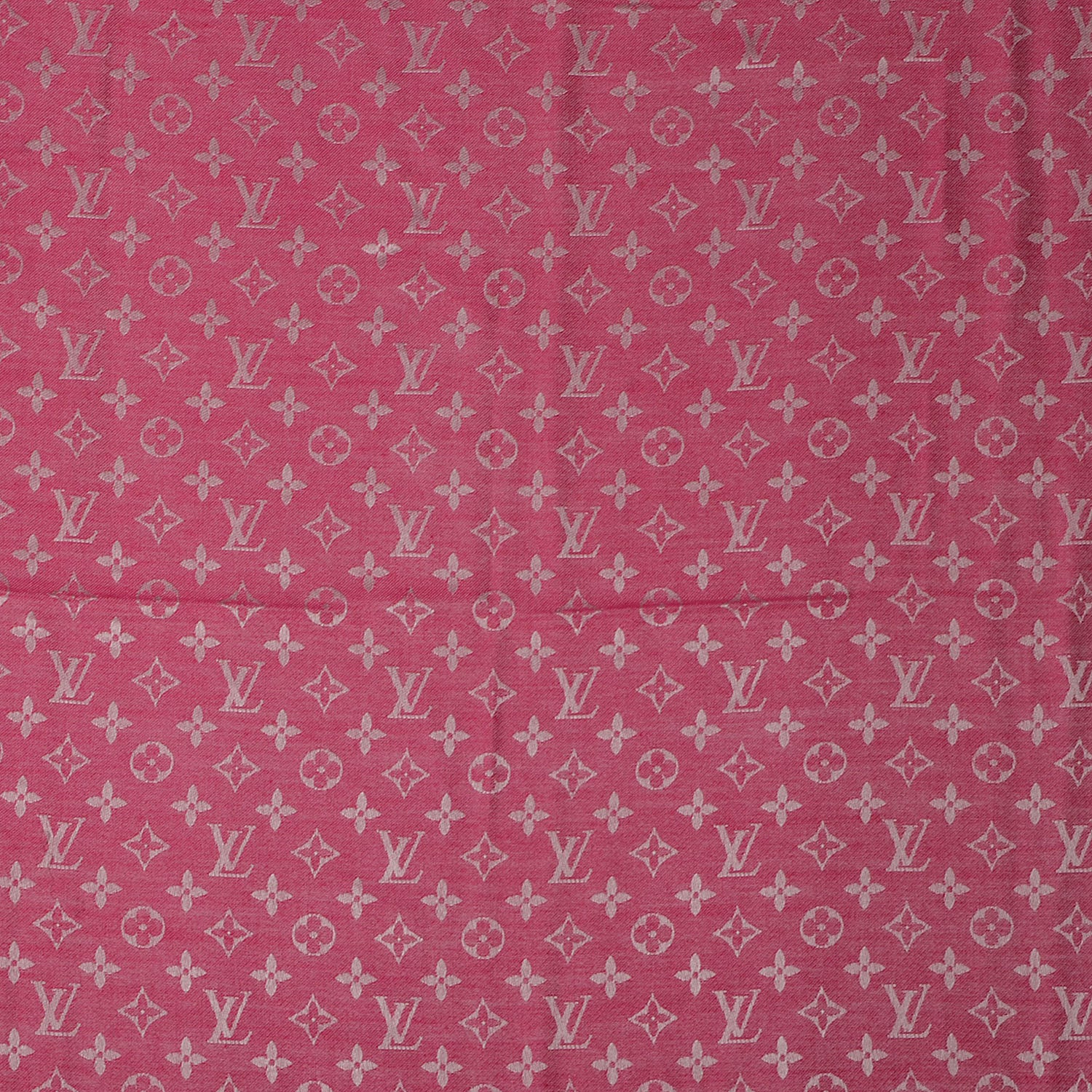 Louis Vuitton Silk Wool Monogram Denim Shawl Pivoine 1 of 5