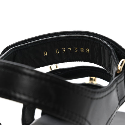 Chanel Lambskin Logo CC Turnlock Sandals 36 Black 8 of 9