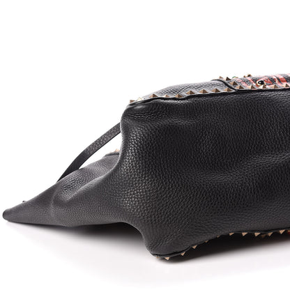 Valentino Garavani Grained Calfskin Tribal Large Rockstud Rolling Crossbody Tote Black 6 of 10