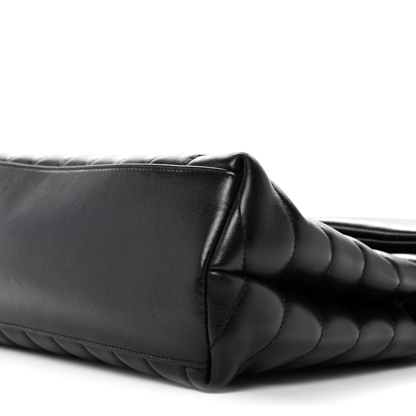 Calfskin Y Quilted Monogram Medium Loulou Chain Satchel Black