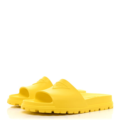 Prada EVA Rubber Triangle Logo Embossed Mens Lug Sole Slide Sandals 10 Sole 3 of 7