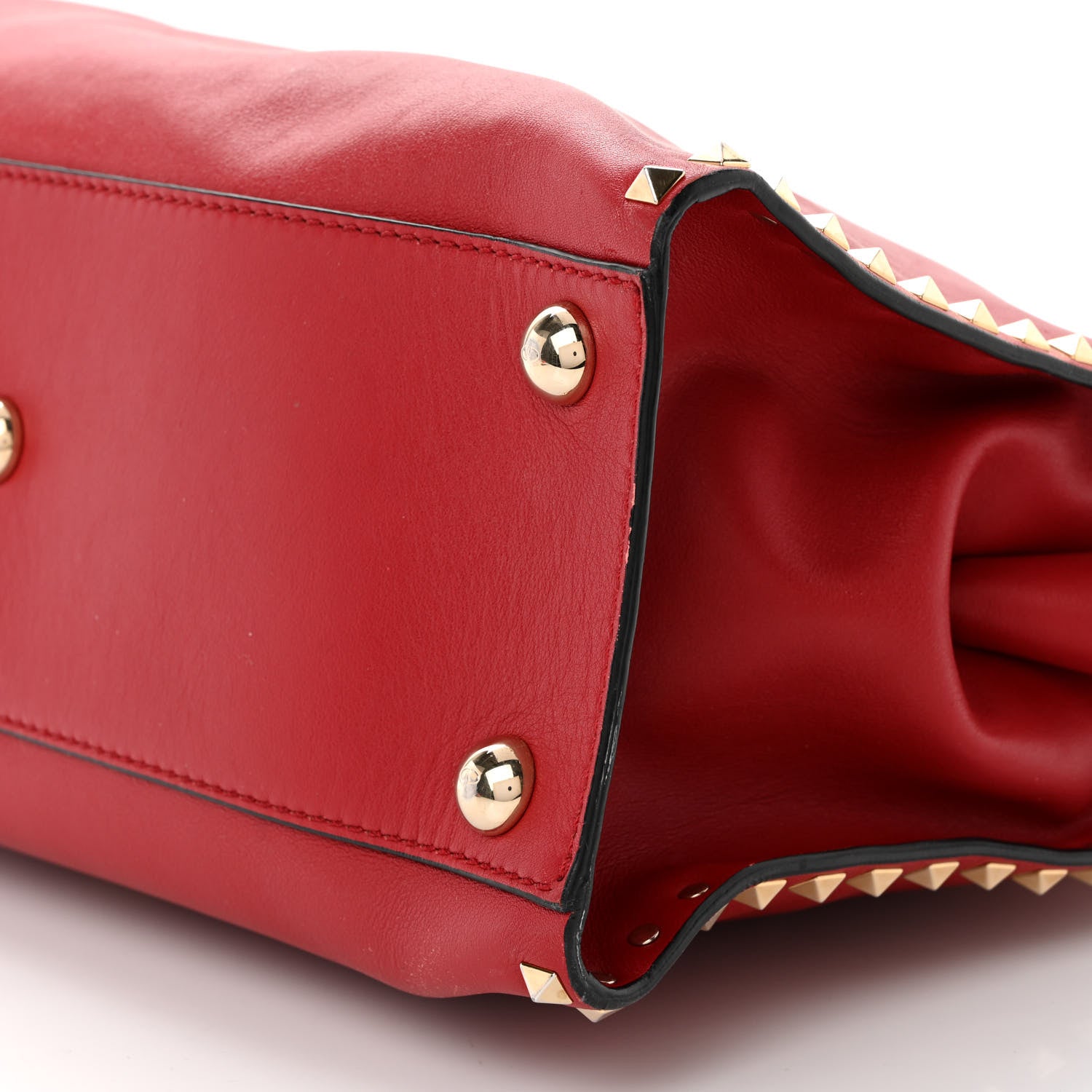 Valentino Garavani Vitello Rockstud Dome Shopper Rosso Valentino 10 of 10