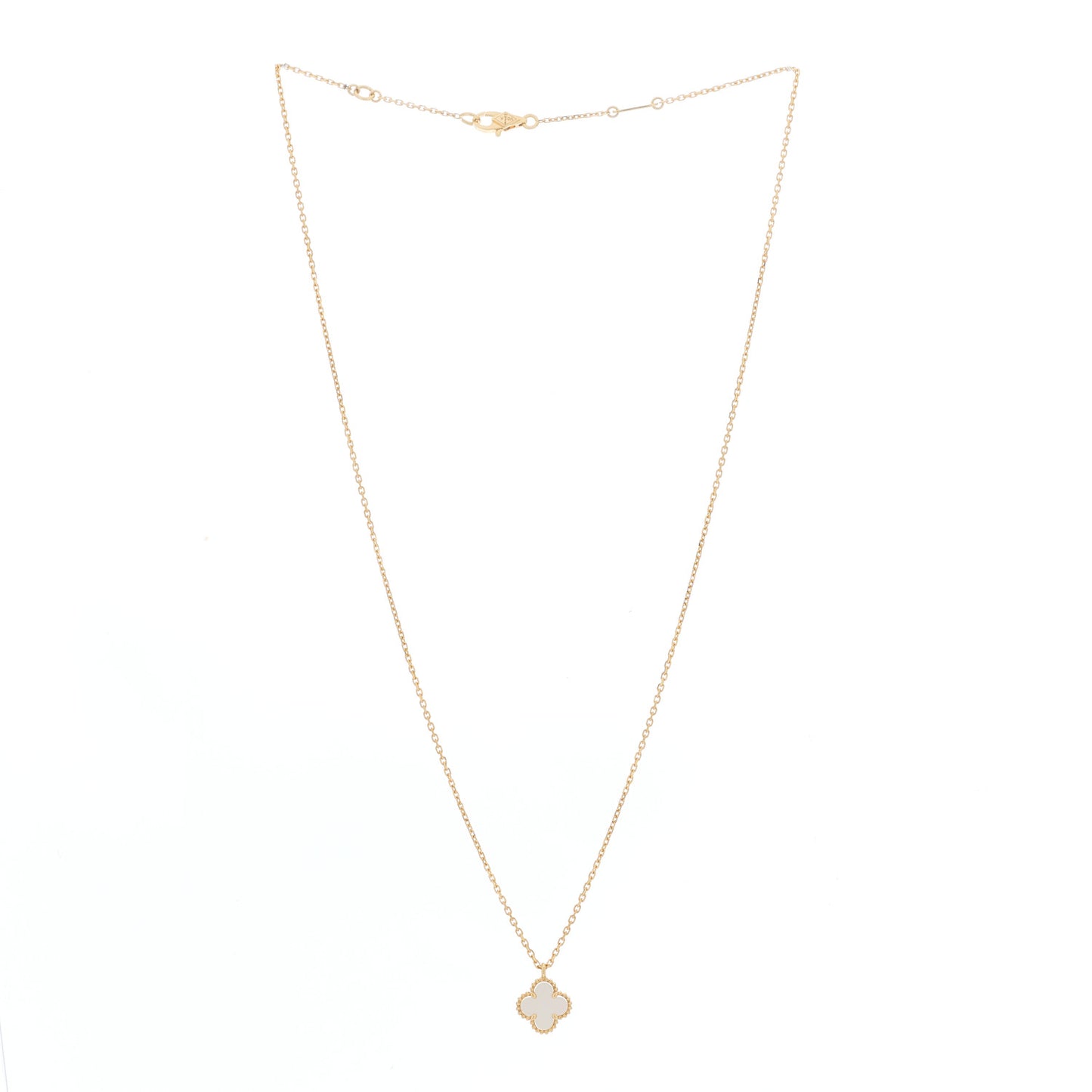 18K Yellow Gold Mother of Pearl Sweet Alhambra Pendant Necklace