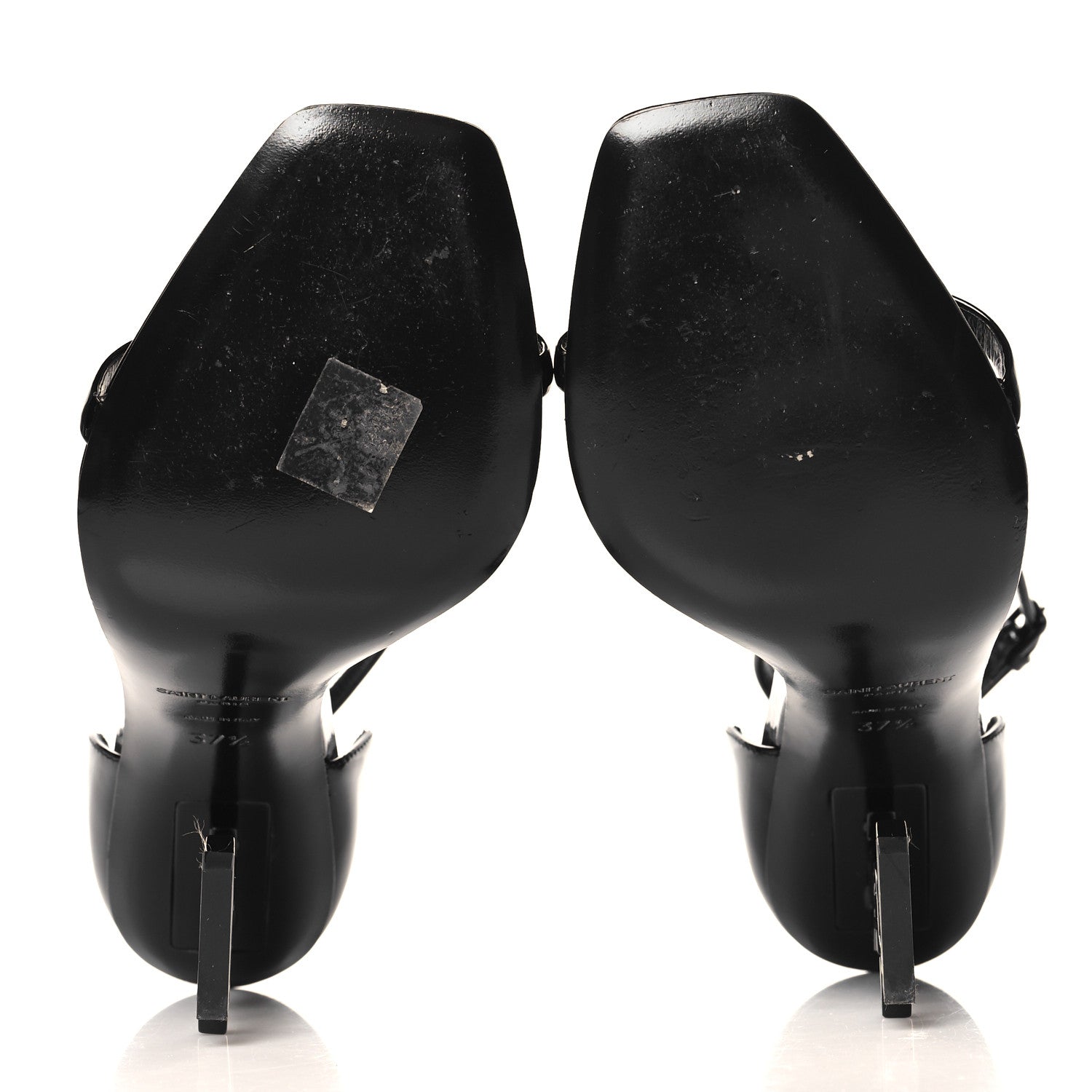 Saint Laurent Patent Calfskin Opyum 110 Sandals 37.5 Black 6 of 9