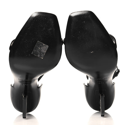 Saint Laurent Patent Calfskin Opyum 110 Sandals 37.5 Black 6 of 9