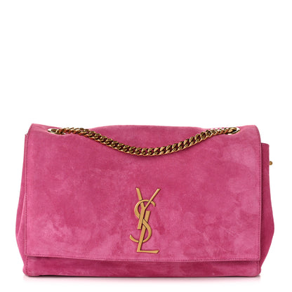 Saint Laurent Smooth Calfskin Suede Medium Reversible Monogram Kate Satchel Rose Rubis 1 of 18