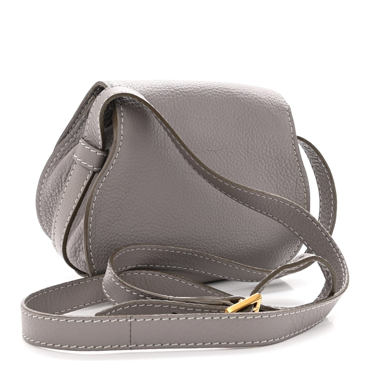 Calfskin Mini Marcie Round Crossbody Bag Cashmere Grey