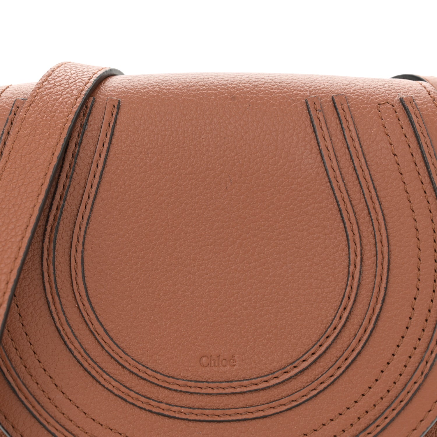 Chloe Grained Calfskin Small Marcie Saddle Bag Tan 9 of 13