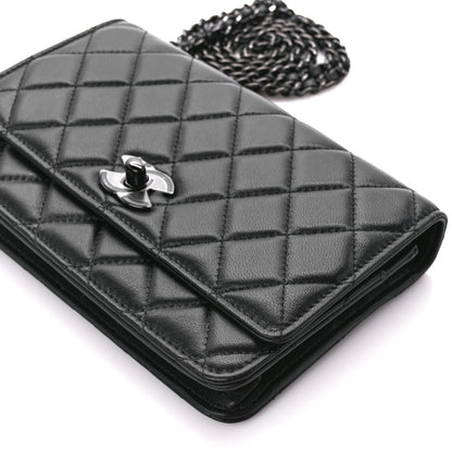 Chanel Lambskin Quilted Trendy CC Wallet On Chain WOC So Black 12 of 13