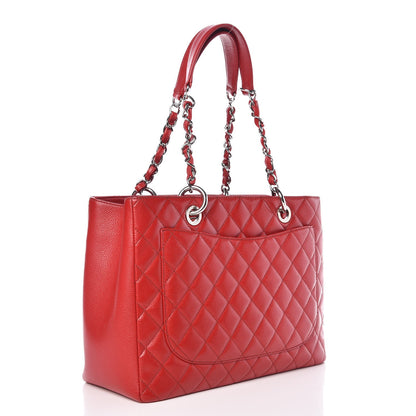 Chanel Caviar Quilted Grand Shopping Tote GST Red 3 of 12