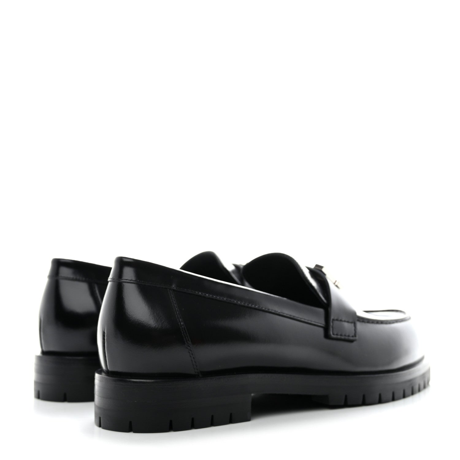 Hermes Calfskin Womens Faubourg Loafers 37.5 Black 4 of 10