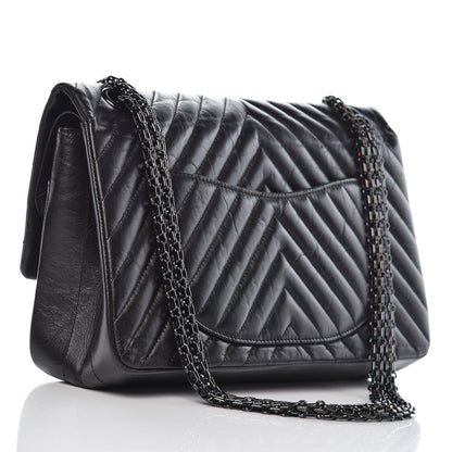 Chanel Aged Calfskin Chevron Quilted 2.55 Reissue 226 So Black 3 of 13