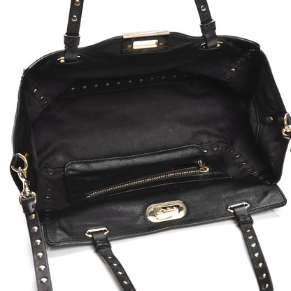 Valentino Garavani Vitello Small Rockstud Tote Black 6 of 12