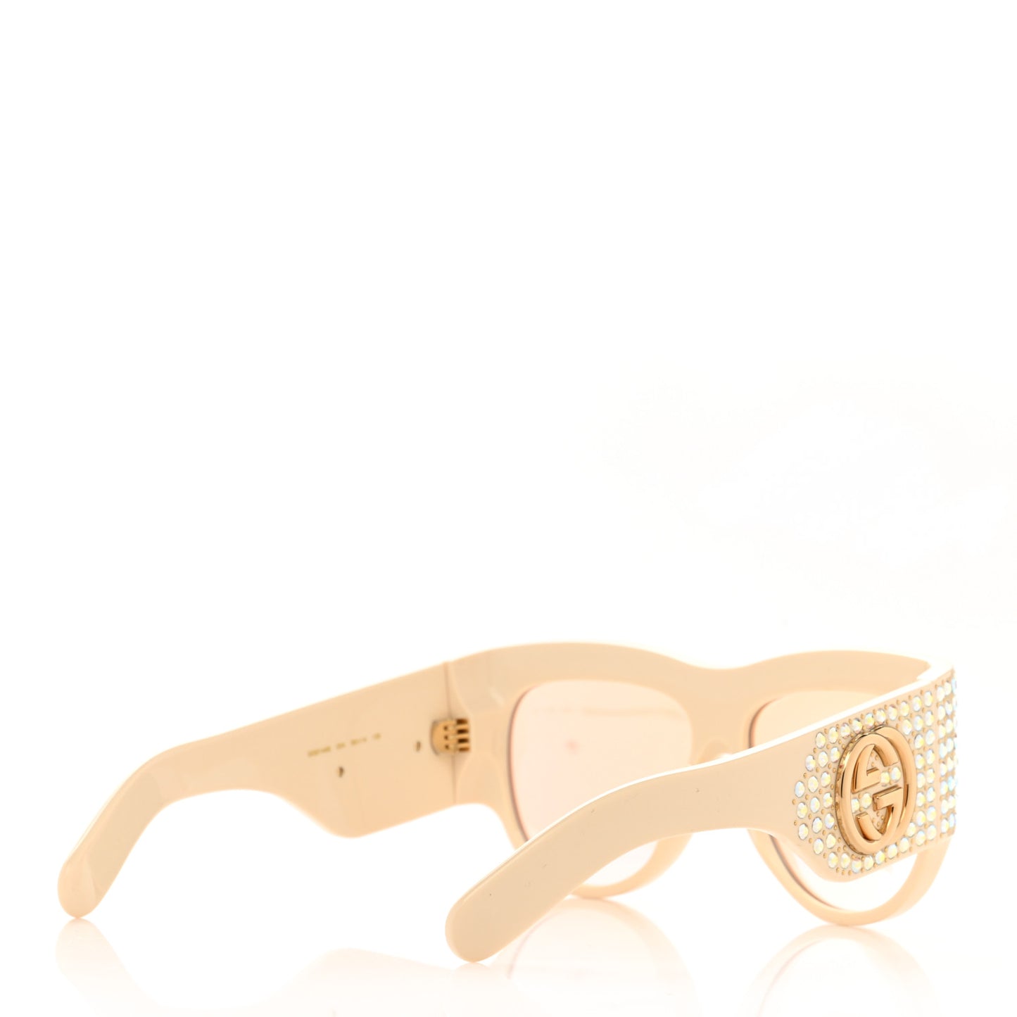 Acetate Crystal Oversize Hollywood Forever Sunglasses GG0144S Ivory