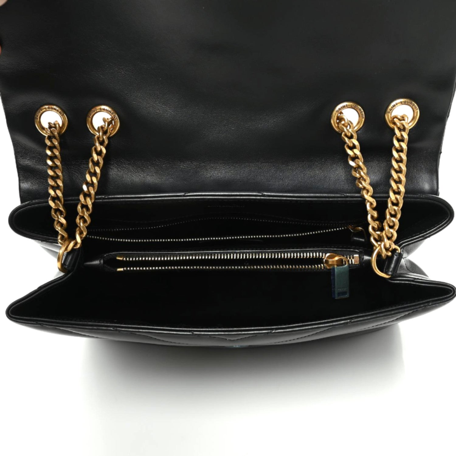 Saint Laurent Calfskin Y Quilted Monogram Medium Loulou Chain Satchel Black 7 of 9