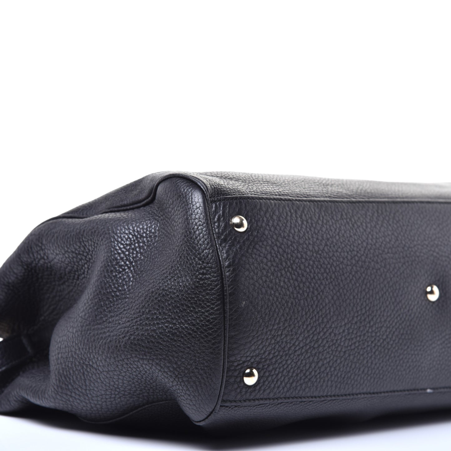 Calfskin Large Bamboo Shopper Tote Black
