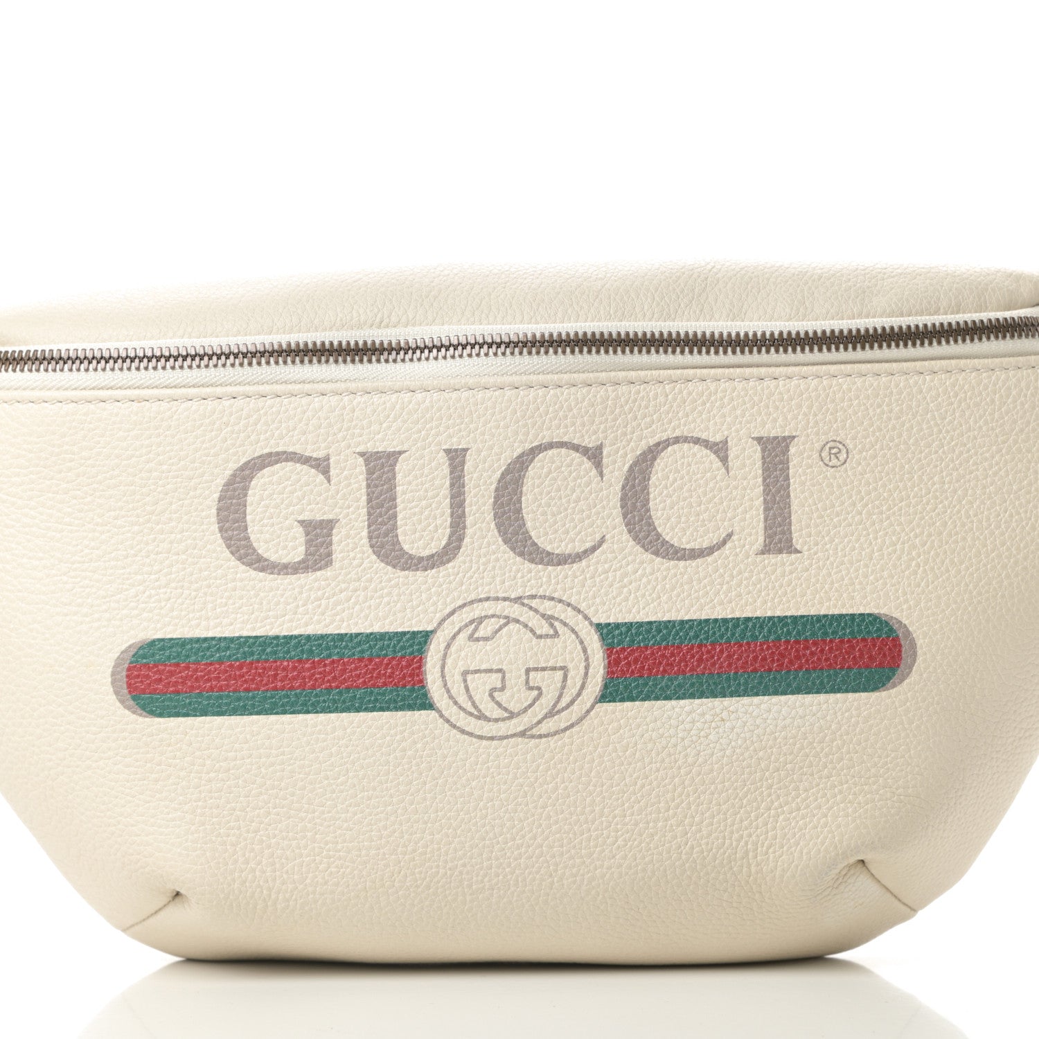 Gucci Grained Calfskin Logo Belt Bag White 8 of 11