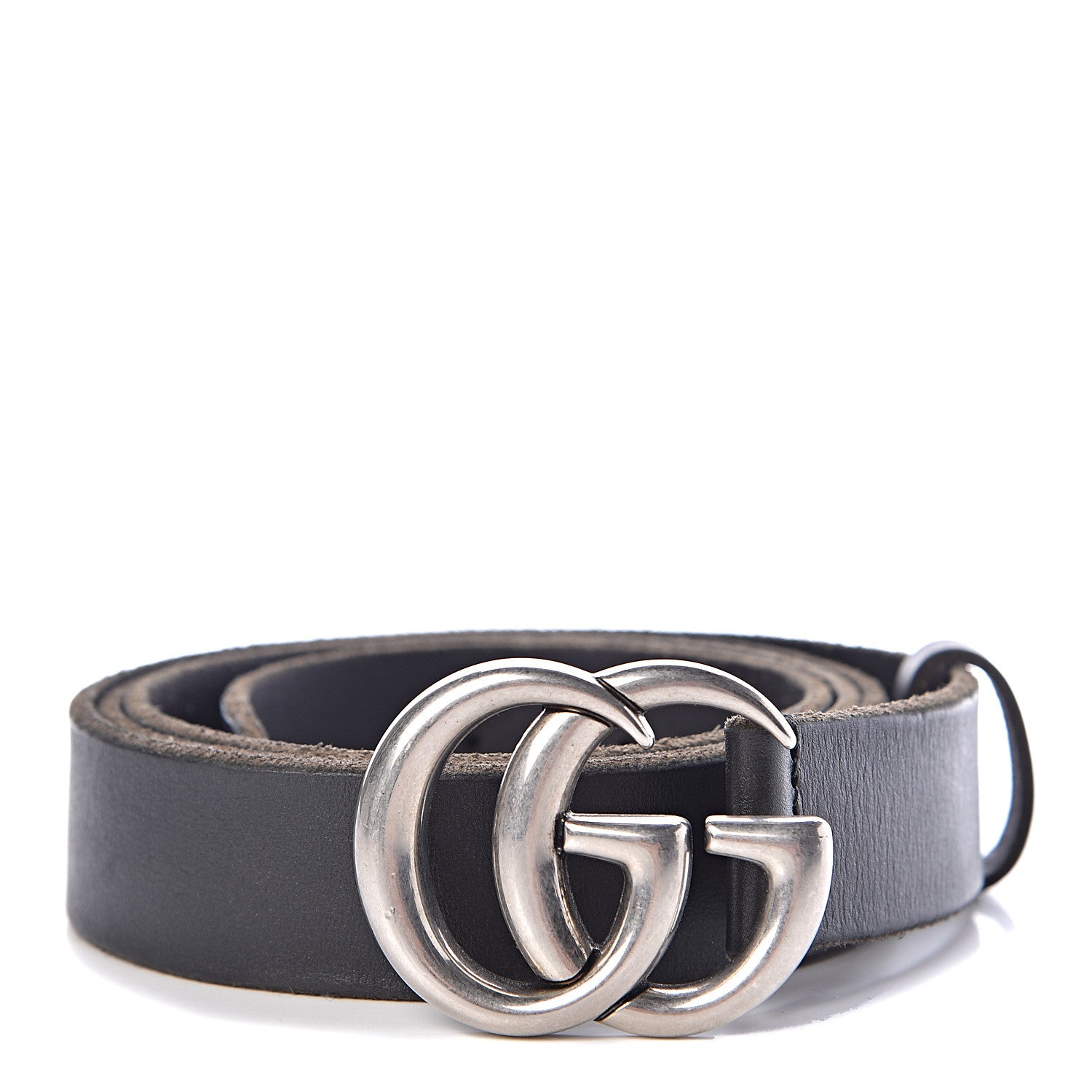 Gucci Cuoio Toscano Nickel Double G 30mm Belt 115 46 Black 1 of 7