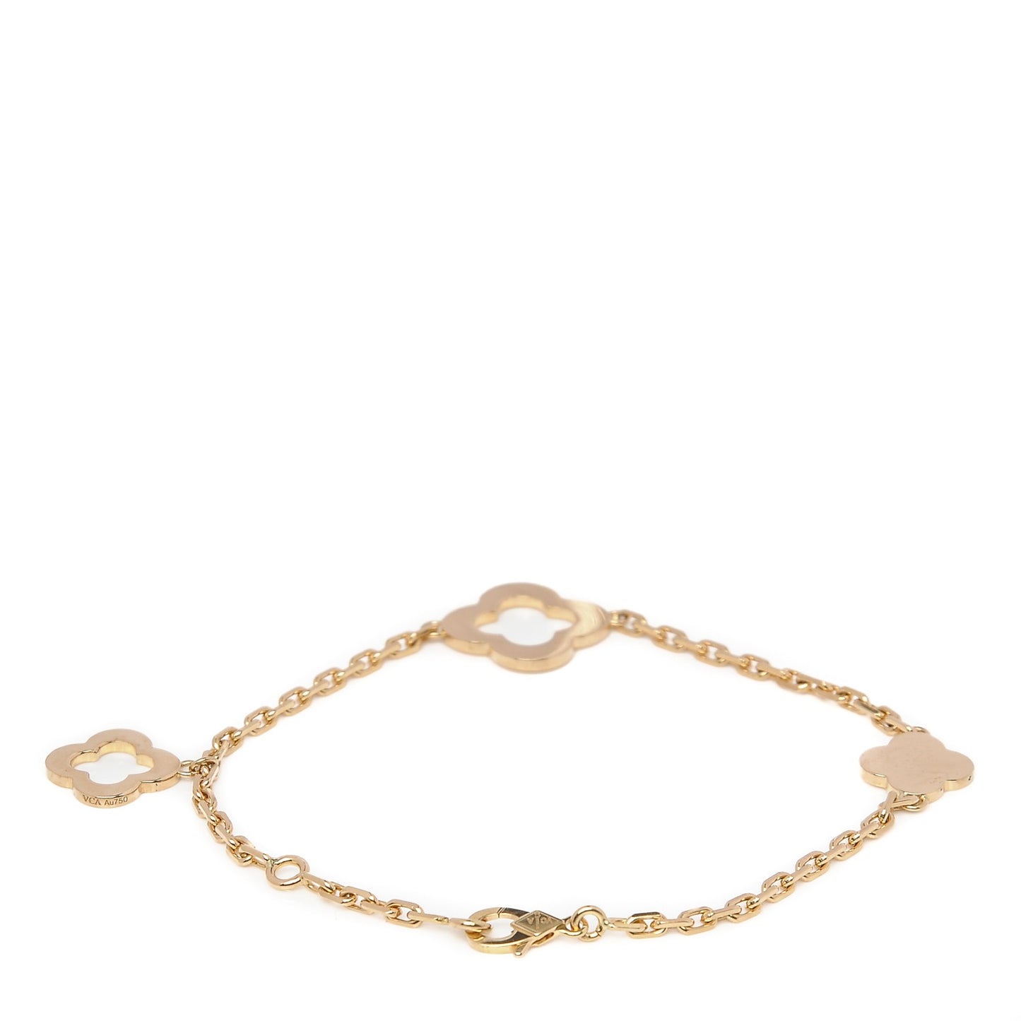 18K Yellow Gold 3 Motifs Byzantine Alhambra Bracelet