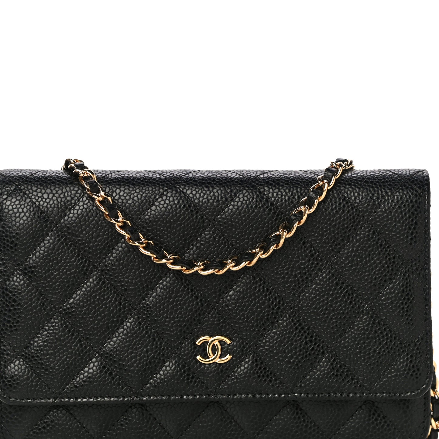 Caviar Quilted Wallet On Chain WOC Black