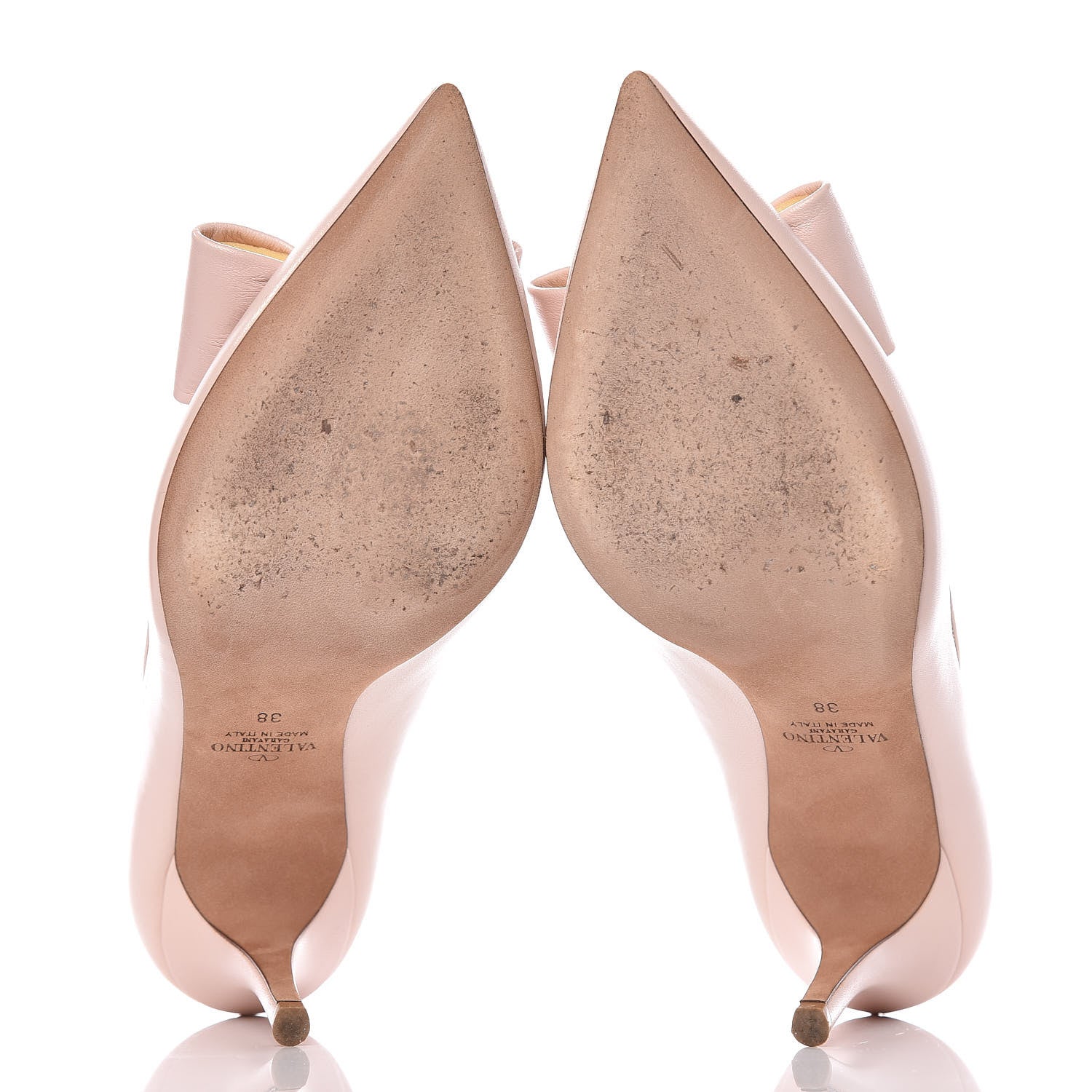 Valentino Garavani Nappa PVC Dollybow Pumps 38 Water Rose 5 of 13