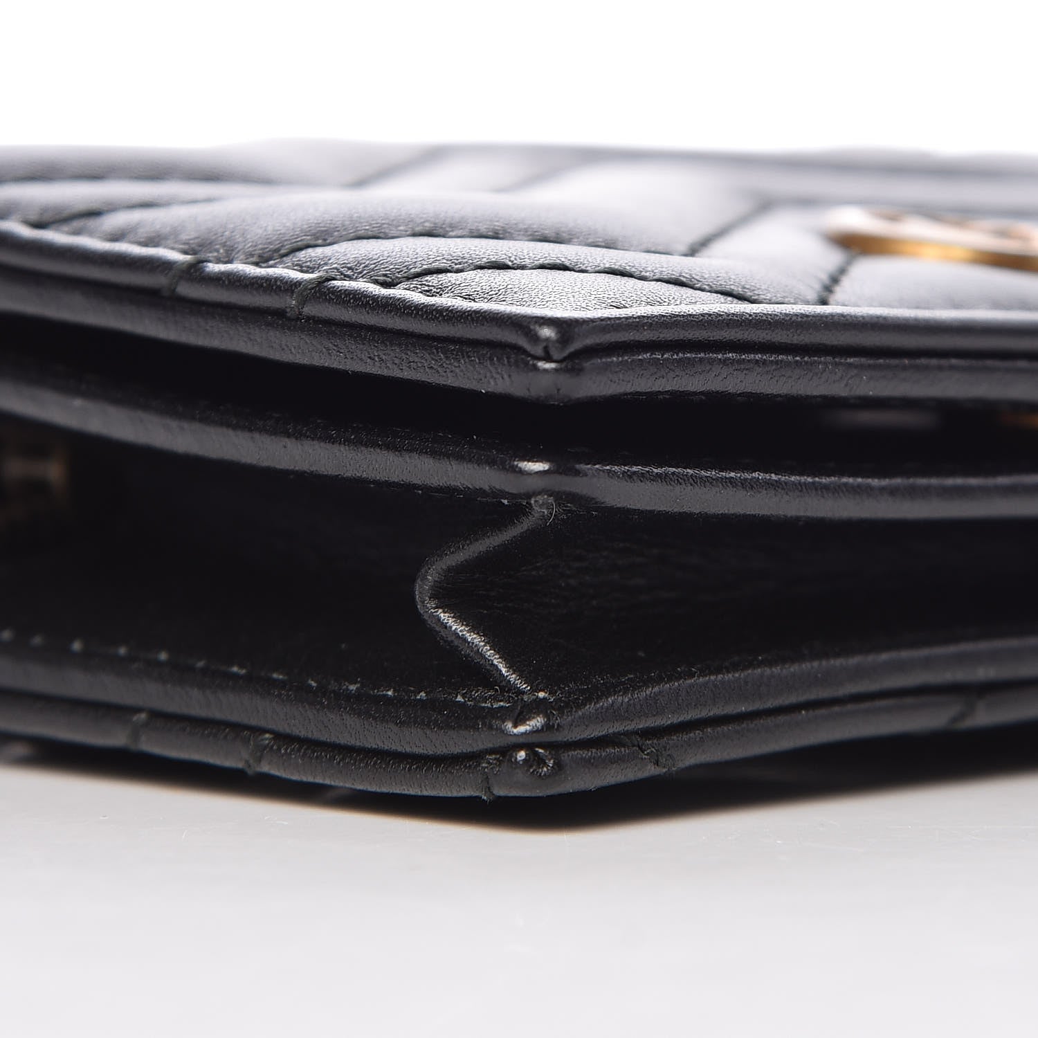 Gucci Calfskin Matelasse GG Marmont Card Case Wallet Black 8 of 10