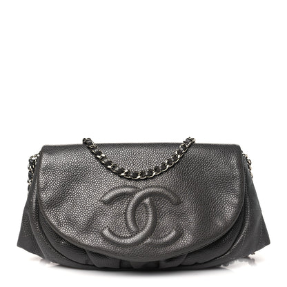 Chanel Caviar Half Moon Wallet On Chain WOC Dark Grey 1 of 12