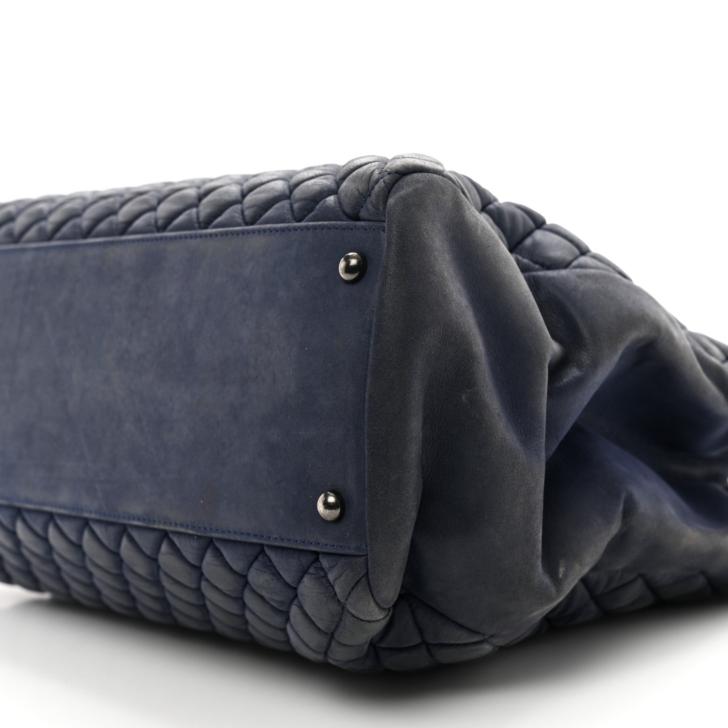 Chanel Lambskin Quilted New Bubble North South Tote Navy 11 of 12