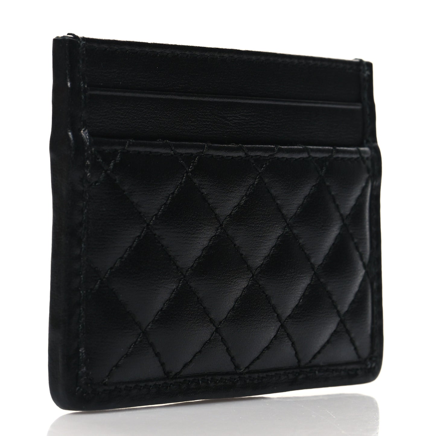 Calfskin Web Trapuntata Ophidia Card Holder Black