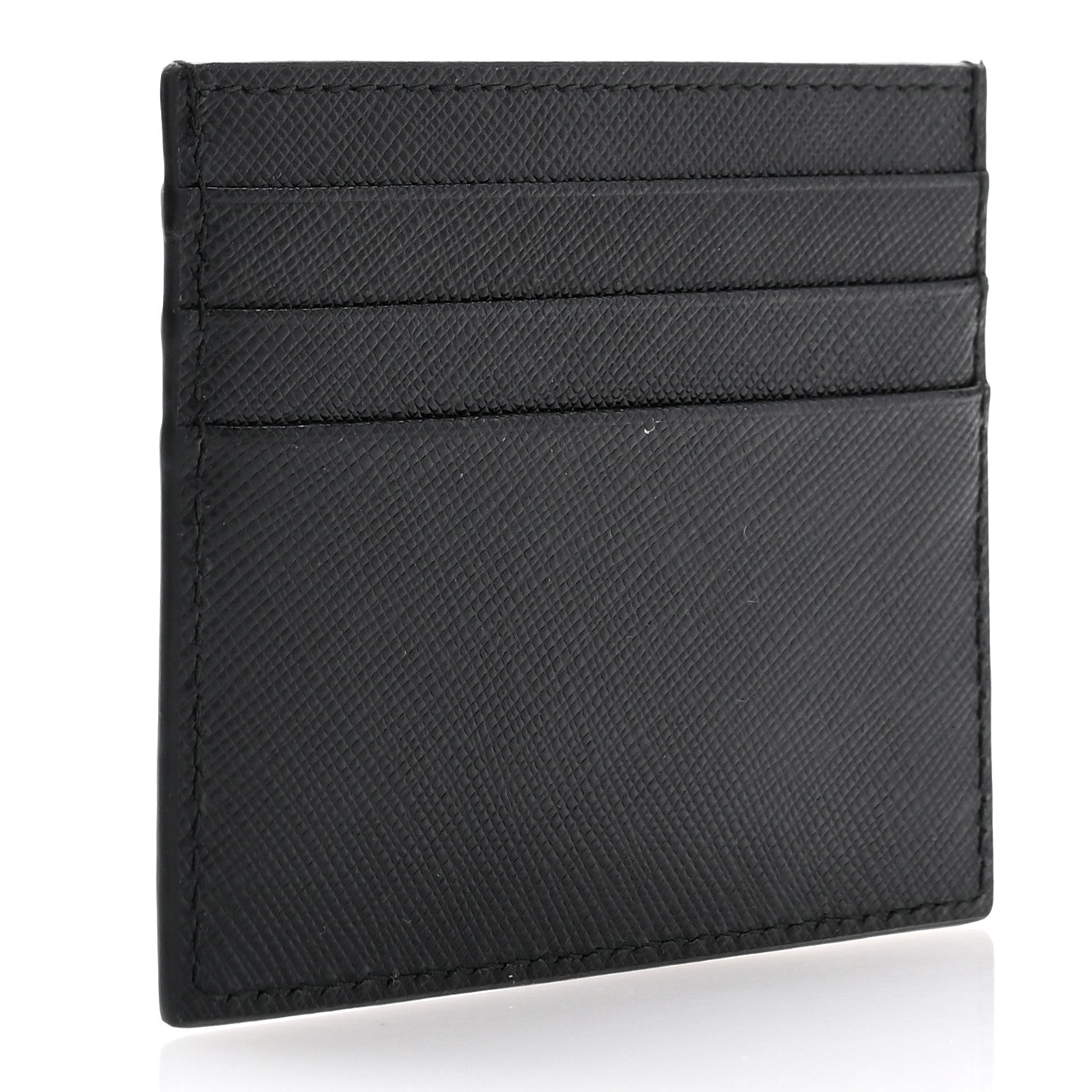 Prada Saffiano Triangle Card Case Black 3 of 7