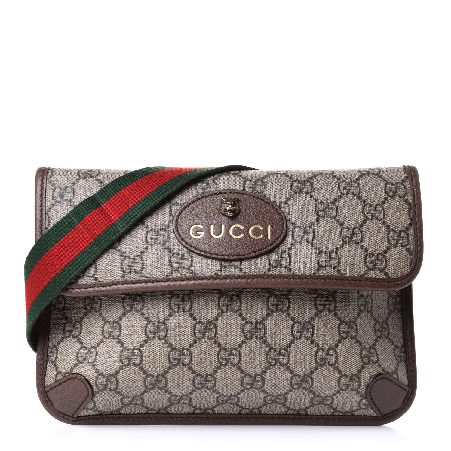 Gucci GG Supreme Monogram Neo Vintage Web Belt Bag Brown 1 of 11