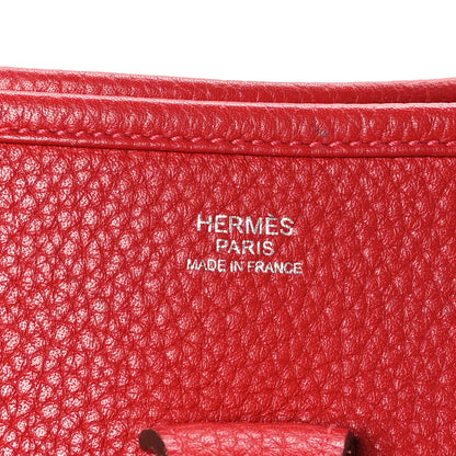 Hermes Taurillon Clemence Evelyne III PM Rouge Casaque 7 of 10