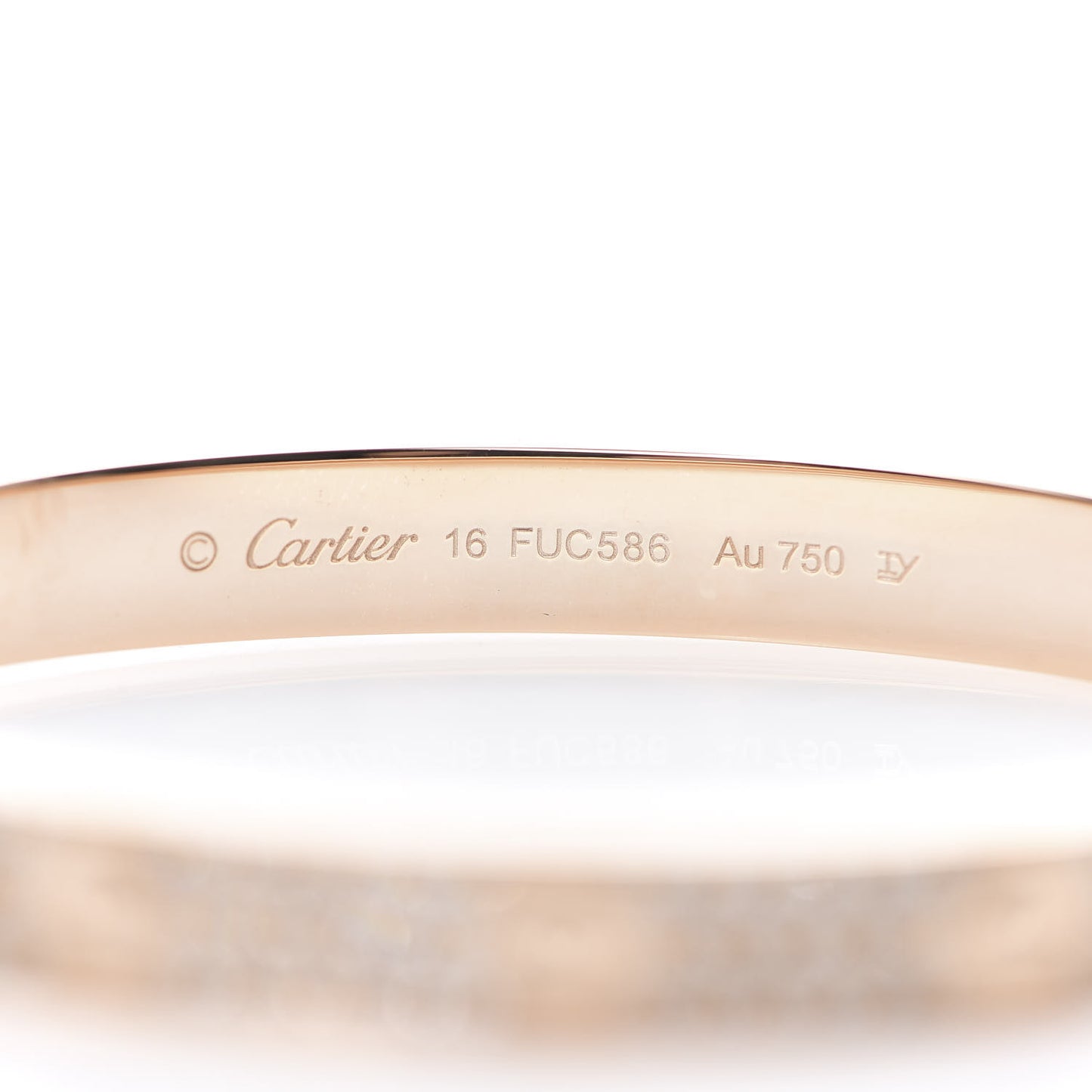 18K Pink Gold Diamond LOVE Paved Bracelet 16