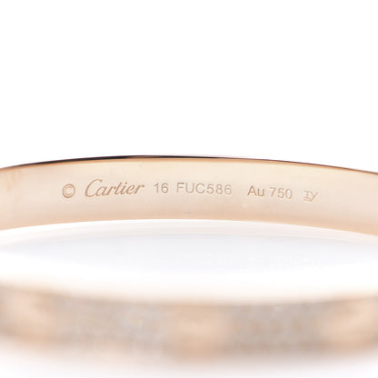 Cartier 18K Pink Gold Diamond LOVE Paved Bracelet 16 4 of 4