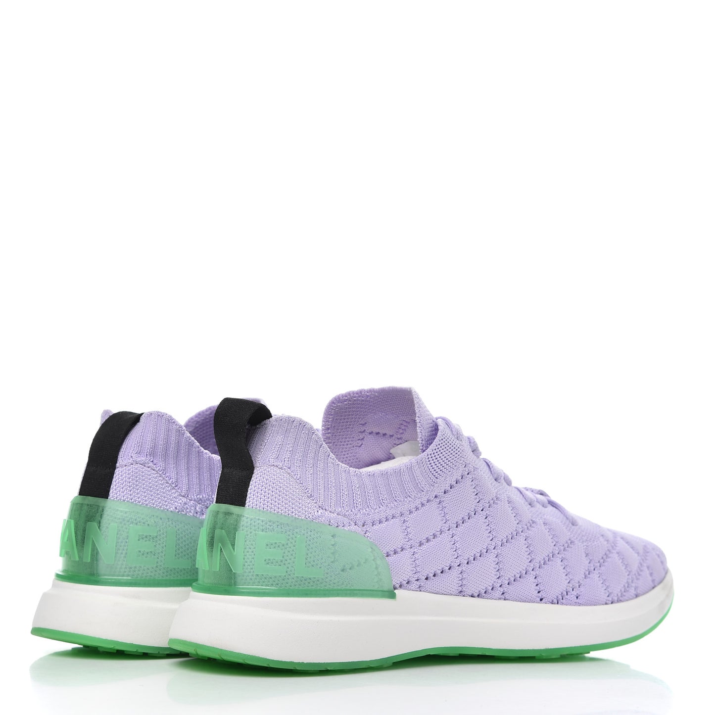 Knit Quilted Womens CC Sneakers 39.5 Light Purple