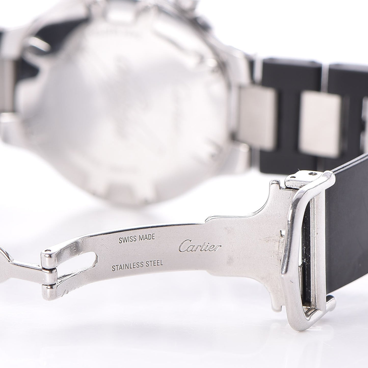 Stainless Steel Rubber 38mm Must 21 Chronoscaph Quartz Watch Black