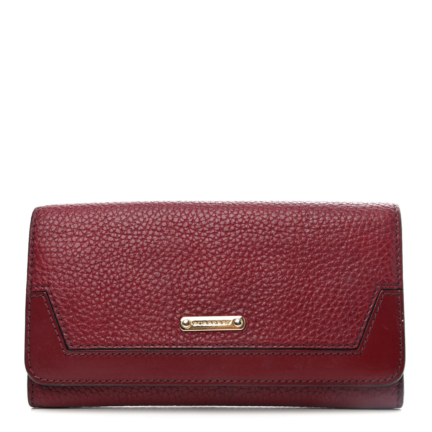 Grainy Calfskin Penrose Continental Wallet Burgundy